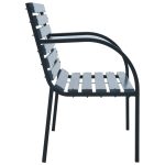 NNEVL Garden Bench Grey 112 cm Solid Wood Fir - Image 3