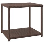 NNEVL Side Table Brown 55x45x49 cm Poly Rattan - Image 2