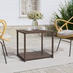 NNEVL Side Table Brown 55x45x49 cm Poly Rattan