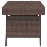 NNEVL Foldable Side Table Brown 60x40x38 cm Poly Rattan - Image 4