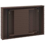 NNEVL Foldable Side Table Brown 60x40x38 cm Poly Rattan - Image 5