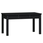 NNEVL Garden Bench Black 80x44x45 cm Solid Wood Pine - Image 2
