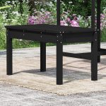 NNEVL Garden Bench Black 80x44x45 cm Solid Wood Pine - Image 3