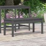 NNEVL Garden Bench Grey 109x44x45 cm Solid Wood Pine - Image 3