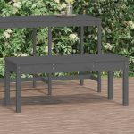 NNEVL Garden Bench Grey 109x44x45 cm Solid Wood Pine