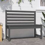 NNEVL Garden Bench Grey 109 cm Solid Wood Pine - Image 3