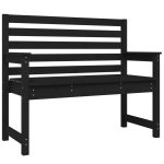 NNEVL Garden Bench Black 109x48x91.5 cm Solid Wood Pine - Image 2