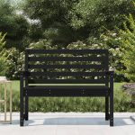 NNEVL Garden Bench Black 109x48x91.5 cm Solid Wood Pine - Image 3