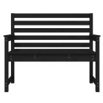 NNEVL Garden Bench Black 109x48x91.5 cm Solid Wood Pine - Image 4