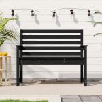 NNEVL Garden Bench Black 109x48x91.5 cm Solid Wood Pine