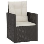 NNEVL Garden Armchair with Cushions Black Poly Rattan - Image 2