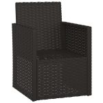NNEVL Garden Armchair with Cushions Black Poly Rattan - Image 3