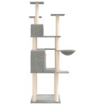 NNEVL Cat Tree with Sisal Scratching Posts Light Grey 166 cm - Image 4