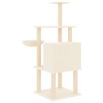 NNEVL Cat Tree with Sisal Scratching Posts Cream 132 cm - Image 5