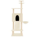 NNEVL Cat Tree with Sisal Scratching Posts Cream 153 cm - Image 3