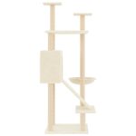 NNEVL Cat Tree with Sisal Scratching Posts Cream 153 cm - Image 4