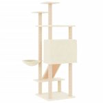 NNEVL Cat Tree with Sisal Scratching Posts Cream 153 cm - Image 5