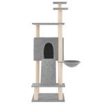 NNEVL Cat Tree with Sisal Scratching Posts Light Grey 153 cm - Image 3