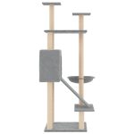 NNEVL Cat Tree with Sisal Scratching Posts Light Grey 153 cm - Image 4