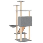 NNEVL Cat Tree with Sisal Scratching Posts Light Grey 153 cm - Image 5