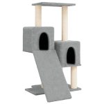 NNEVL Cat Tree with Sisal Scratching Posts Light Grey 82 cm - Image 2