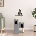 NNEVL Cat Tree with Sisal Scratching Posts Light Grey 82 cm