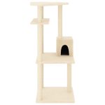 NNEVL Cat Tree with Sisal Scratching Posts Cream 123 cm - Image 3