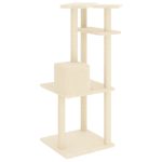 NNEVL Cat Tree with Sisal Scratching Posts Cream 123 cm - Image 5
