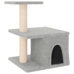NNEVL Cat Tree with Sisal Scratching Posts Light Grey 48 cm - Image 2