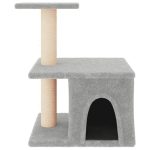 NNEVL Cat Tree with Sisal Scratching Posts Light Grey 48 cm - Image 3