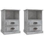 NNEVL Bedside Cabinets 2 pcs Concrete Grey 43x36x60 cm - Image 2