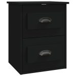 NNEVL Wall-mounted Bedside Cabinet Black 41.5x36x53cm - Image 2
