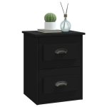 NNEVL Wall-mounted Bedside Cabinets 2 pcs Black 41.5x36x53cm - Image 5