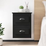NNEVL Wall-mounted Bedside Cabinets 2 pcs Black 41.5x36x53cm