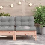 NNEVL Garden Sofa Armless with Cushions Solid Wood Douglas - Image 3