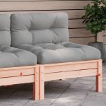 NNEVL Garden Sofa Armless with Cushions Solid Wood Douglas