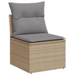 NNEVL Garden Chair Armless with Cushions Beige Poly Rattan - Image 2