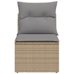 NNEVL Garden Chair Armless with Cushions Beige Poly Rattan - Image 4