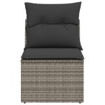 NNEVL Garden Sofa Armless with Cushions Grey Poly Rattan - Image 4