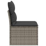 NNEVL Garden Sofa Armless with Cushions Grey Poly Rattan - Image 5