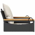 NNEVL Swing Bench with Cushions Black 63x62x40 cm Poly Rattan - Image 5