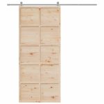NNEVL Barn Door 90x208 cm Solid Wood Pine - Image 3