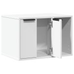 NNEVL Cat Litter Box Enclosure White 60x40x40 cm Engineered Wood - Image 4