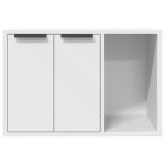 NNEVL Cat Litter Box Enclosure White 60x40x40 cm Engineered Wood - Image 5