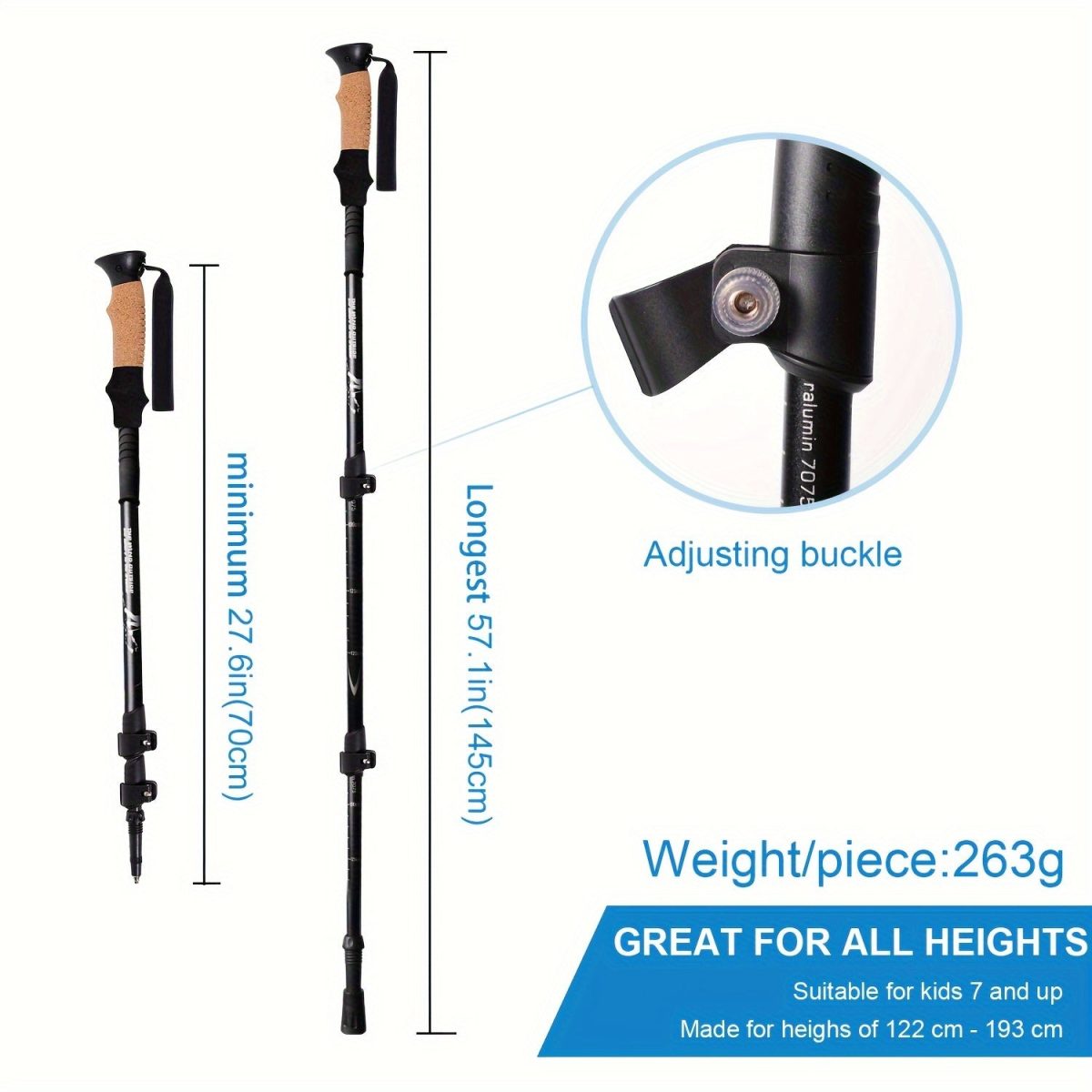 NNETM Aluminum Telescopic Trekking Poles Set for Outdoor Adventures - Image 4