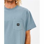Men’s Short Sleeve T-Shirt Rip Curl Pocket Quality Surf  Blue - Image 3