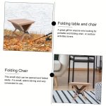 Portable Folding Wooden Camping Stool - Image 4