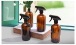 NNEDPE 4pcs Amber Glass Spray Bottles Trigger Sprayer 500ml