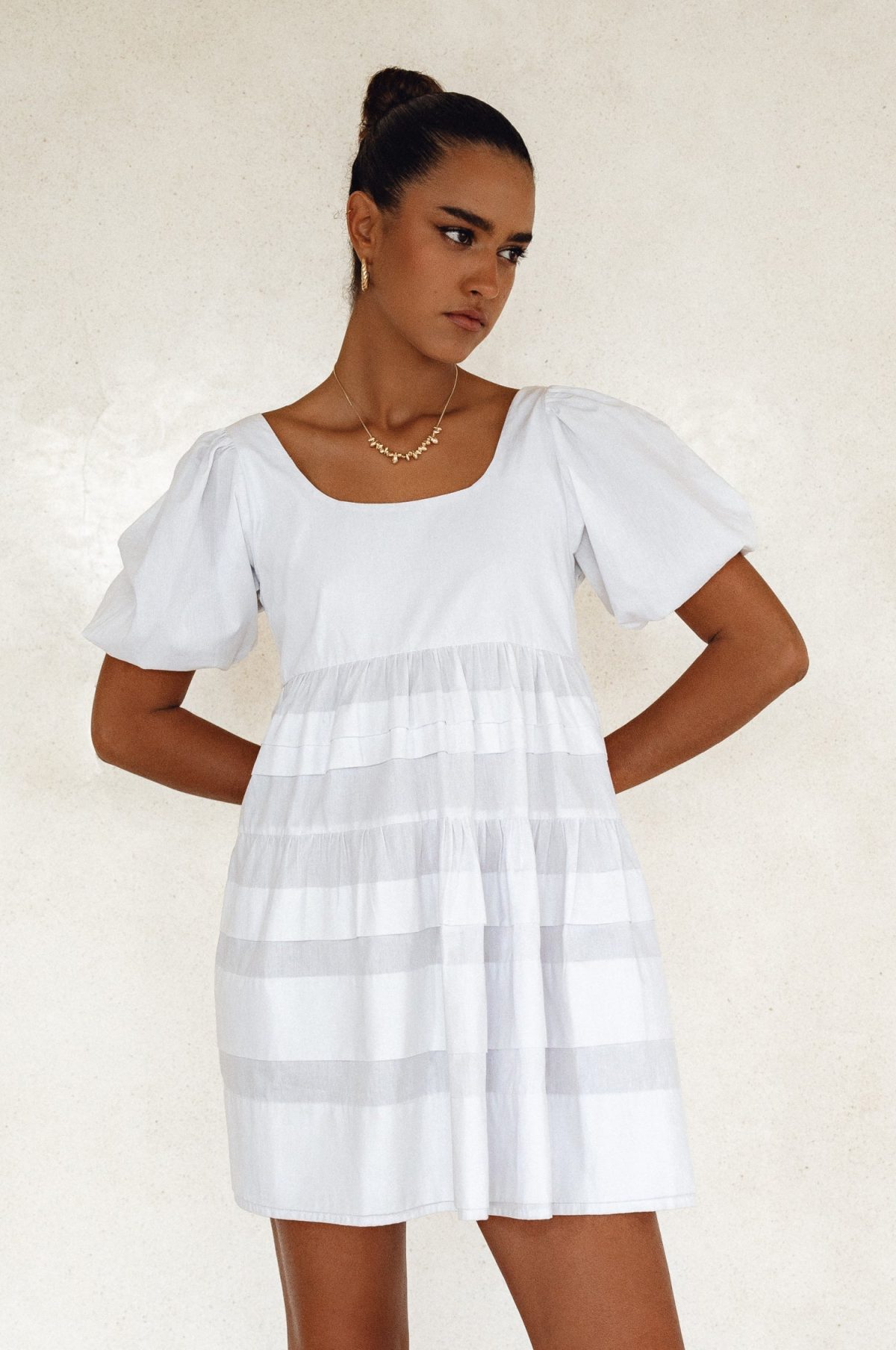 Andrea Babydoll Cotton Mini Dress (Sale) - Image 34