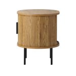 NNEED 2-tier Bedside Table with Sliding Doors Natural - Image 4